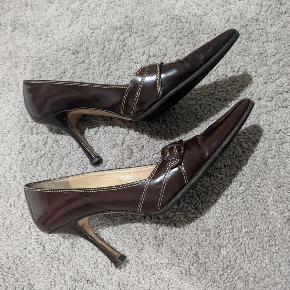 Isaac mizrahi heels size 8.5 brown leather pumps - Picture 4 of 10
